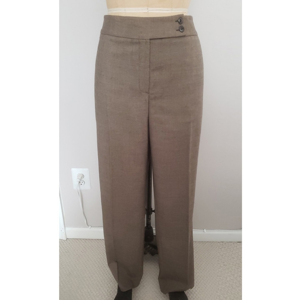 AK ANNE KLEIN LT BROWN TROUSER PANT PLUS SIZE 16